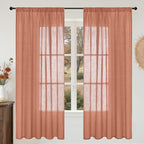 BGment Terracotta Linen Curtains 72 Inches Long by BGment