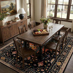 RELEANY Area Rugs 6'x9' Washable Non-Slip, Floral Vintage Distress Print - Image 3