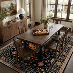 RELEANY Area Rugs 9'x12' Washable Non-Slip, Floral Vintage Distress Print - Image 3