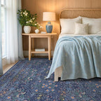 Washable Dark Blue Rug for Living Room - Image 2