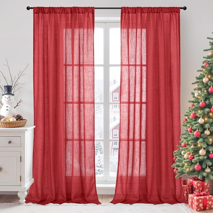 BGment 96 Inches Long Linen Curtains by BGment