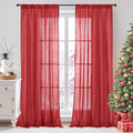 BGment Long Linen Semi Sheer Curtains 102 Inch Length by BGment