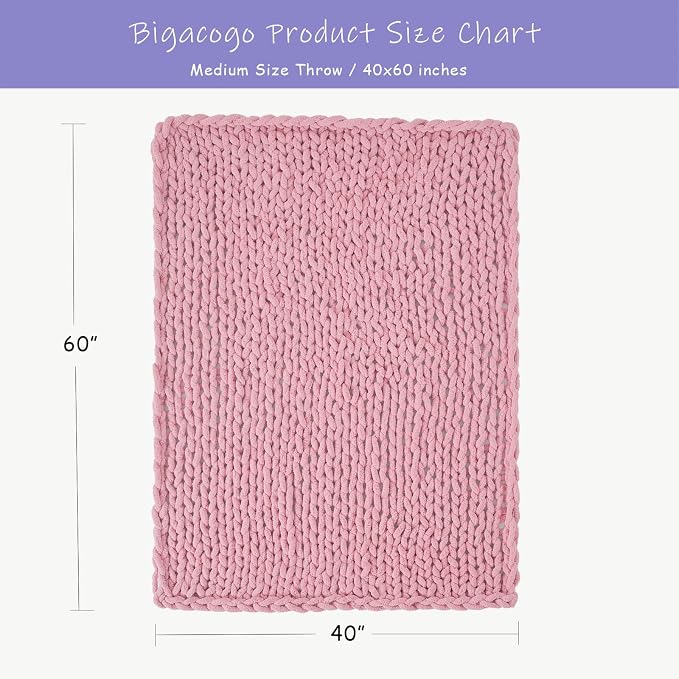 Bigacogo Chunky Knit Throw Blanket - Image 2