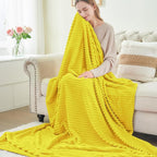 BEDELITE Fleece Blanket Twin Size – 3D Ribbed Jacquard Soft and Warm Decorative - Image 4