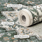 Area Rugs 10x14 Living Room Rug: Washable Rug Soft Vintage Boho Medallion - Image 7