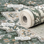 8x10 Area Rugs for Living Room: Washable Rug Soft Vintage Boho Medallion Carpet - Image 7