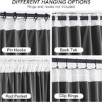 RYB HOME Grey Velvet Curtains 84 inches - Image 3