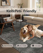 Latte&Fog 6x9 Area Rugs for Living Room Bedroom, Boho Non Slip Low Pile Carpet - Image 8