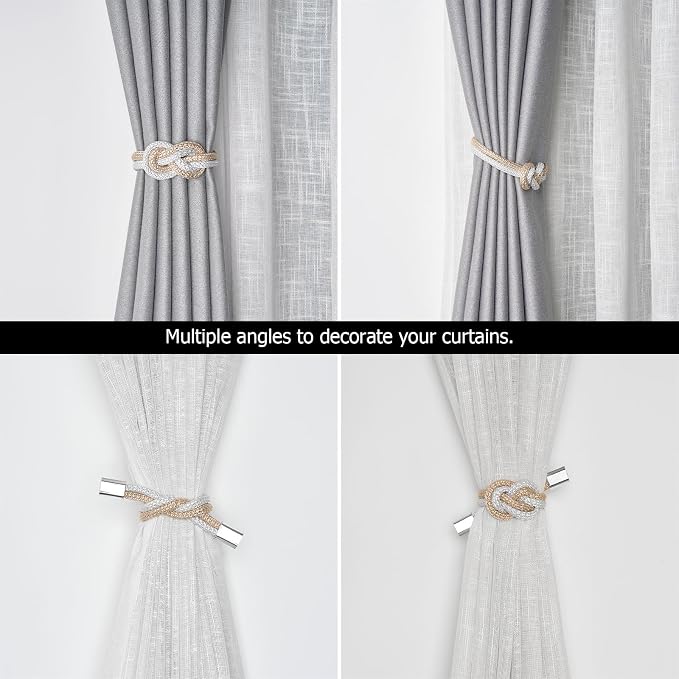 NICEEC 2 Pack Mini Magnetic Curtain Tiebacks Nordic Simple Style Drape Tie - Image 6