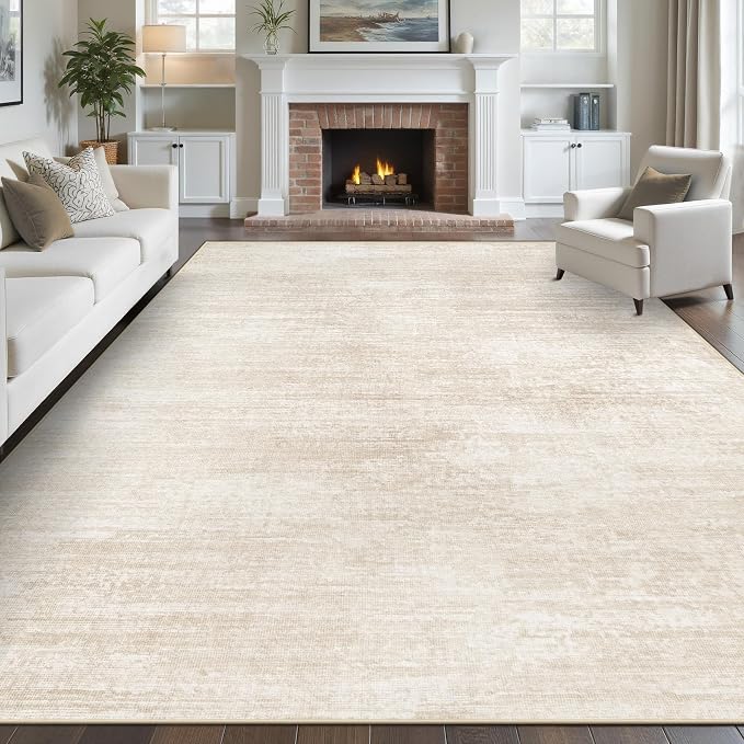 Area Rugs 8x10 for Living Room: Washable Rug Modern Abstract Neutral Soft by pmtsns