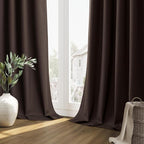 Guken Brown 100% Blackout Curtains 63 Inch Length 2 Panels Set - Image 8