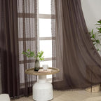 WAZZIO Boho Lace Curtains 63 Inches 2 Panel, Light Filtering Privacy Tassel & - Image 6