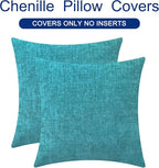 CaliTime Throw Pillow Covers Decorative 18 X 18 Inches Pack of 2 Cozy Chenille - Image 6