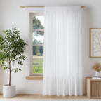 FMFUNCTEX Sheer Non-See-Through White Curtains - Image 2