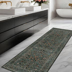 Dark Green 2x5 Runner Rug Non Slip Washable - Image 8