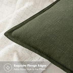 MIULEE Decorative Linen Pillow Covers 20x20 Inch Dark Olive Green Boho - Image 2