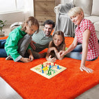 Orange Shag Area Rugs for Bedroom Living Room, 6X9 Ultra Soft Fluffy Area Rugs - Image 2