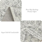 Soalmost 6x9 Area Rug for Living Room Floral Washable Non-Slip Gray Rugs for - Image 5