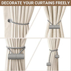 Hion Magnetic Curtain Tiebacks Grey 2pcs, Curtain Tiebacks Buckles Holdbacks - Image 7