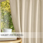 RYB HOME Cafe Curtains 24 inches Length, Short Kitchen Valances and Curtain Set - Image 5