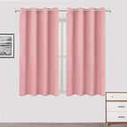 LEMOMO Pink Blackout Curtains/52 x 45 Inch Length Kids Curtains/Set of 2 Panels by Lemomo