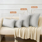 MIULEE Pack of 2 Light Gray Throw Pillow Covers 18x18 Inch Soft Chenille Pillow - Image 4