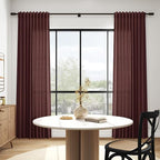 Nanspring Reddish Brown Linen Curtains 84 Inch Length 2 Panels Set - Image 6