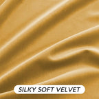 RYB HOME Mustard Yellow Velvet Curtains 84 inches, Back Tab Soft Fabric Room - Image 4