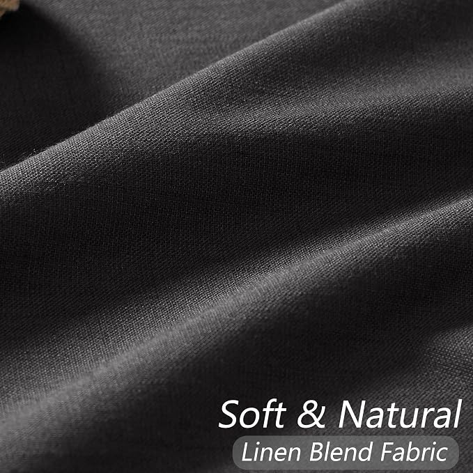 Guken Black 100% Blackout Curtains 96 Inch Length 2 Panels Set - Image 3