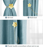 Lewondr Vintage Magnetic Curtain Tieback, 1 Pair Resin Flower Curtain Drapery - Image 2