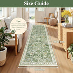 Yamaziot Washable Runner Rug 2x7 – Non Slip Boho Floral Hallway Runner Rug - Image 2