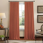Rust Blackout Curtains for Living Room 102 Inch Length 2 Panels Set Linen - Image 8