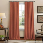 Terracotta Black Out Curtains 72 Inch Long Western Blackout Window Curtain & - Image 9