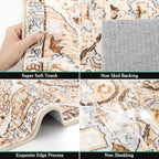 HEBE Hallway Runner Rug 2'x8' Washable Vintage Distressed Area Rugs Non Slip - Image 3