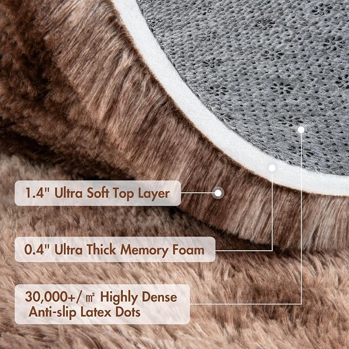 8x10 Ft Extra Large Shag Brown Area Rug - Image 8