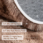 5x7 Ft Shag Brown Area Rug for Bedroom Living Room, Tie-Dyed Ultra Soft Fluffy - Image 8