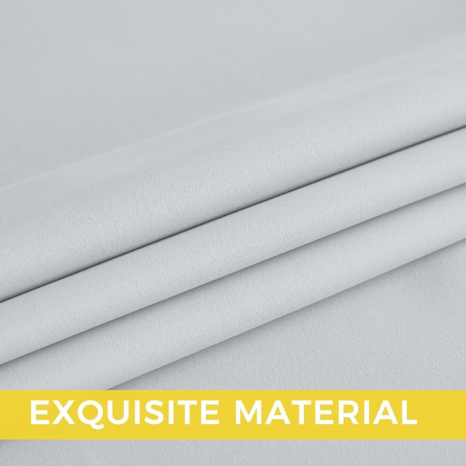 NICETOWN Room Darkening Draperies Curtains Panels, 2 Panels Greyish White W52 x - Image 5