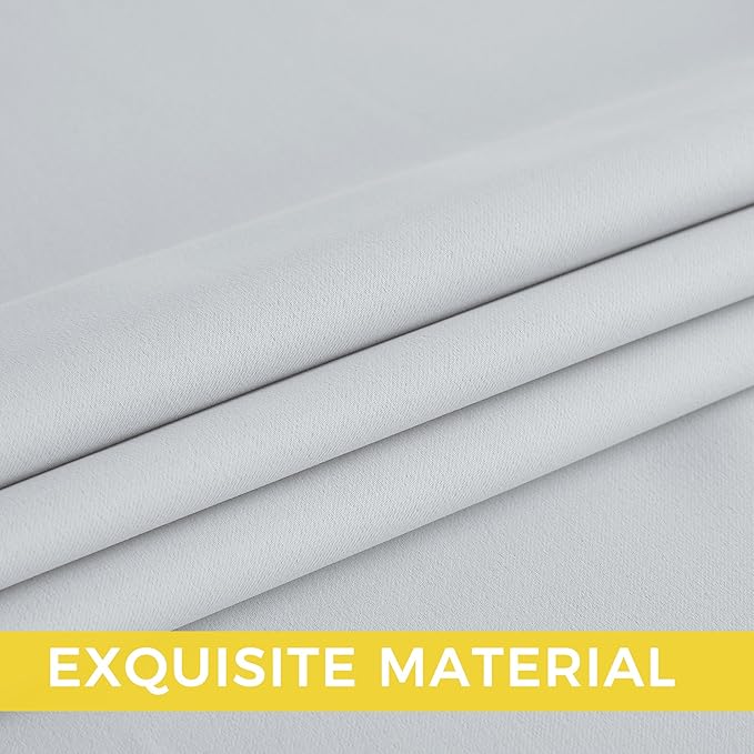 NICETOWN Room Darkening Draperies Curtains Panels, 2 Panels Greyish White W52 x - Image 7