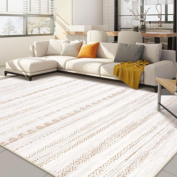 Nakagishi 6x9 Area Rugs Living Room: Washable Boho Large Neutral Soft Farmhouse by NakagishiAreaRug