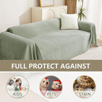MYSKY HOME Green Sofa Covers Tassel Couch Cover - Image 4