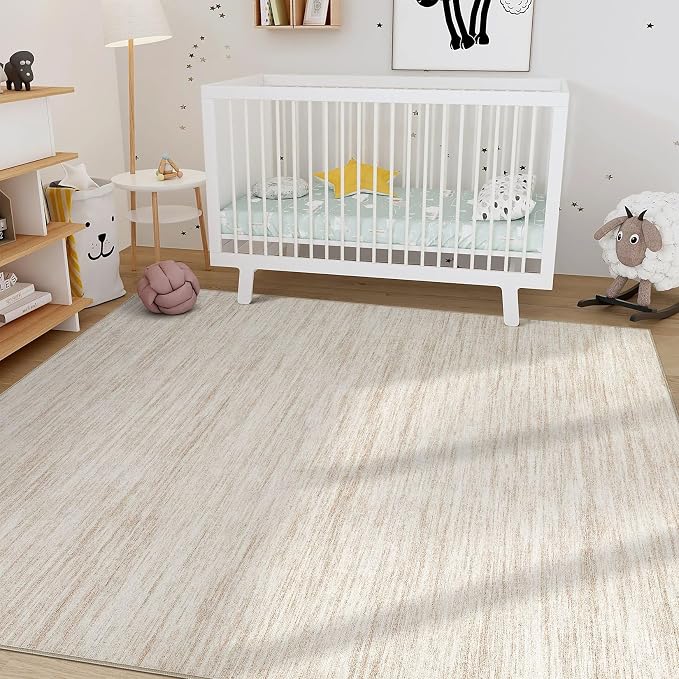 Nakagishi 5x8 Area Rugs Living Room: Washable Large Vintage Rug Neutral - Image 8