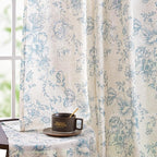 jinchan Linen Blend Curtain Floral Curtains - Image 5