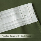 MIULEE Olive Green Back Tab Blackout Curtains 108 Inch Long 2 Panels Set - Image 4