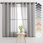 NICETOWN Sheer Curtains Open Linen Blend by NICETOWN