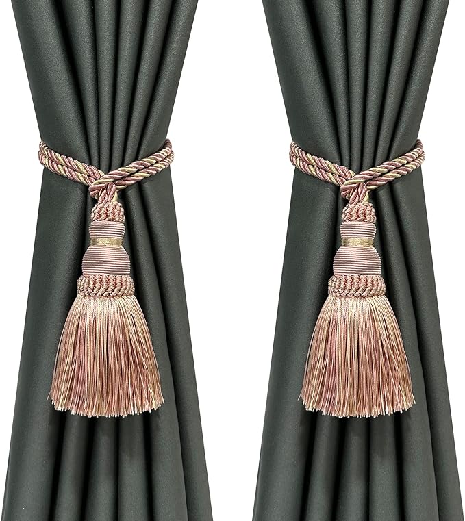 Fenghuangwu 2 Pack Curtain Tie Backs Rope Tassels by fenghuangwu
