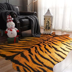 AROGAN Premium Tiger Print Rug 4.6x5.2 Feet, Machine Washable Faux Fur Rug - Image 3