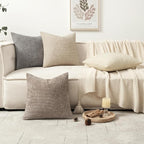 MIULEE Pack of 4 Couch Throw Pillow Covers 18x18 Inch Neutral Beige/Brown Soft - Image 5