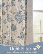jinchan Lined Linen Floral Curtains - Image 3