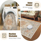 Washable Area Rug 6' x 9' Vintage Traditional Persian Mat - Image 7