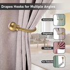 Sumnacon Set of 2 Decorative Curtain Holdbacks, Wall Mounted Aluminum Alloy - Image 5